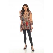 Women's floral  marble  water color  colar  Button  high Low princesses Shirts KX23397