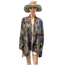 Women's jungle green open front cardigan KX24756