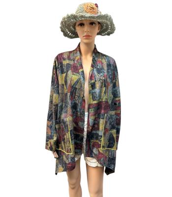 Women's jungle green open front cardigan KX24756