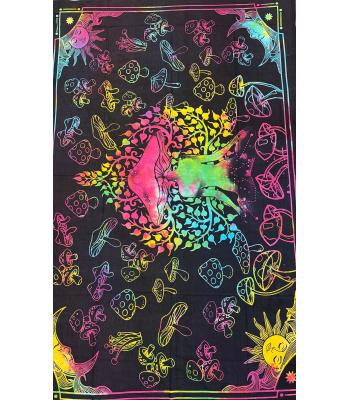  Tree  of life Sun moon  Yoga Mushroom  Tapestry B03