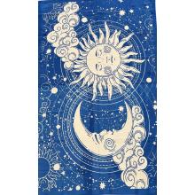 Celestial Sun Moon Line Art Tapestry B142