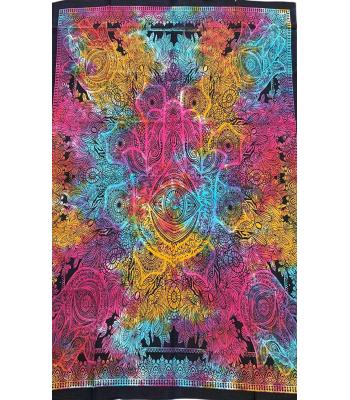 Hamsa Hand Multi Color Eye Tapestry B56