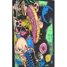 Psychedelic Mushroom Skull Tapestry B79
