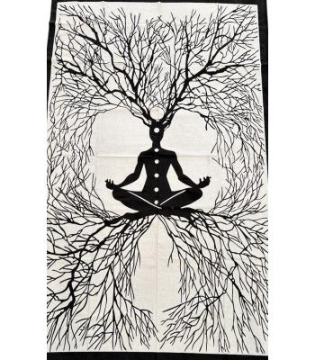 Tree Yoga Silhouette Tapestry B94