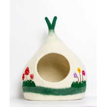 Felt Floral and Mushroom Artwork Cat Cave CC15 / LH02