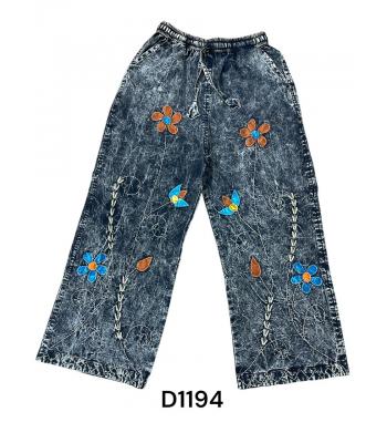 Cotton Floral Artwork Blackstone Palazzo Pant D1194 