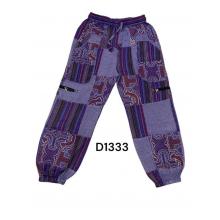 Cotton Patchwork Purple tribal Batik Pant D1333
