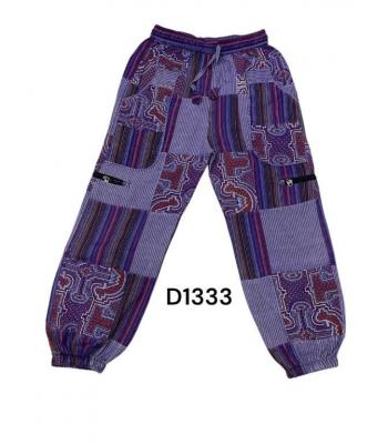 Cotton Patchwork Purple tribal Batik Pant D1333