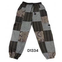 Cotton Patchwork Grey Line Tribal Pant D1334