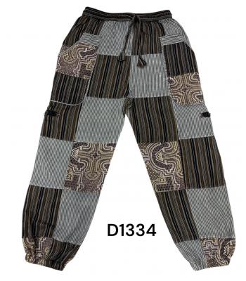 Cotton Patchwork Grey Line Tribal Pant D1334