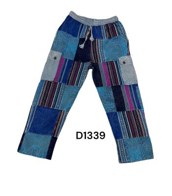 Cotton Xo Patchwork Teal Tribal Pant D1339 