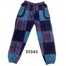 Cotton Multi Color Patchwork Block Print Skyrocket Tribal Pant D1343