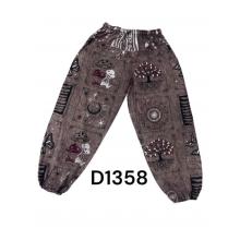 Cotton Razor Cut Multi Color Block Print Festival ONE SIZE Pant D1358