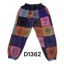 Cotton Multi Color patchwork Block Print One Size Yoga Pant D1362