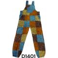 Cotton Multi Patchwork Bottom Closer Mountain Jumpsuit Overall D1401