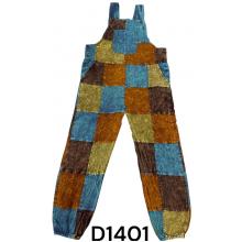 Cotton Multi Patchwork Bottom Closer Mountain Jumpsuit Overall D1401