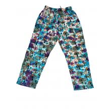 Cotton Multi Turquoise Pink Tie Dye Box Pocket  Drawstring  Mushroom Yoga Pant (D411)