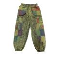 Cotton Multi Jungle Green Zip pocket Boho Yoga Pant DT170 