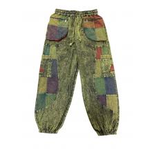 Cotton Multi Jungle Green Zip pocket Boho Yoga Pant DT170