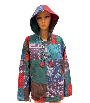 Cotton Multi Color Patch  Hooded Star Pullover Jacket DT25805