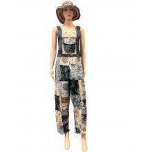 Cotton Multi Color Patchwork Tie Dye Jumpsuit Overall DT25808