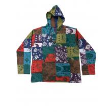 Cotton Multi Color Patchwork Hooded Sun Moon Pullover DT25811