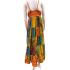 Cotton Multi Color Patchwork Boho Spaghetti Strap V neck Dress HF39
