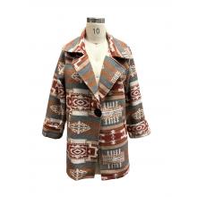Women Single Button Vintage Aztec Coat Jacket KBS25506