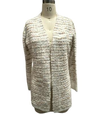 Women Soft Thread Artwork Open Front Sweater Cardigan KM25525