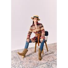 Women Multi Gems Open Front Sweater Cardigan KN25531
