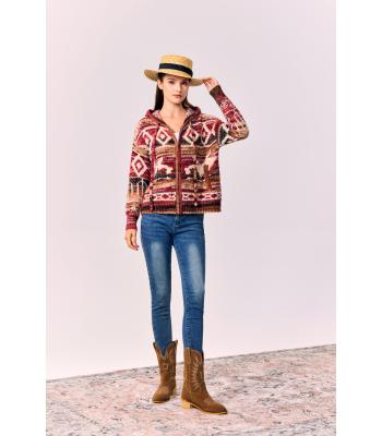 Gems Wester Aztec Zip Hooded Sweater Jacket KN25536