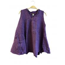 Cotton V Neck OS 3/4 Bell Slv Top KTK417 Purple