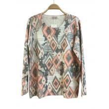 Women Multi Color Boho Aztec Western Top KZ25610