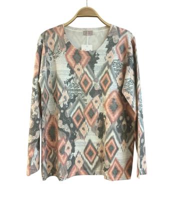 Women Multi Color Boho Aztec Western Top KZ25610