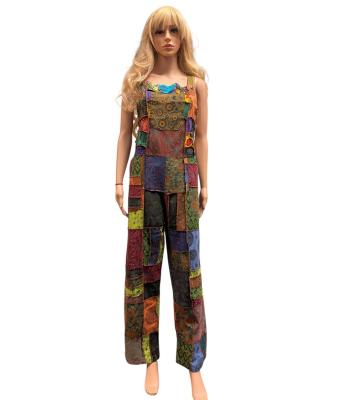 Cotton Multi Color Patchwork Himalaya Festival Overall Jumpsuit LF523