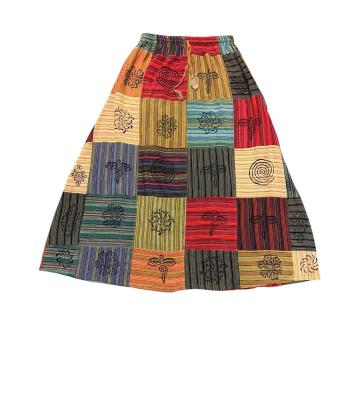 Cotton Multi Color Patchwork Skirt  LF90