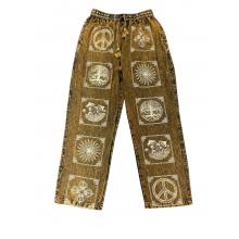 Cotton Multi Green Block Artwork Wellness Pant NC47