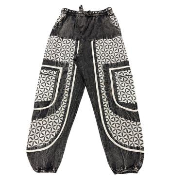 Cotton Black and White Floral Blackstone Pant NC53