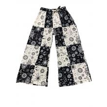 Cotton Multi Black and White Universal Wide Leg Palazzo Pant NC57