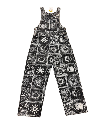 Cotton Sun Moon Patch Design Jumpsuit Overalls NC60 