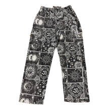 Cotton Sun Moon Patch Design Black and White Pant NC61