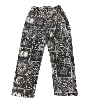 Cotton Sun Moon Patch Design Black and White Pant NC61 
