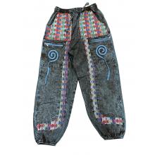 Cotton Denim Multi Decorated Swirl Himalaya Pant R25792