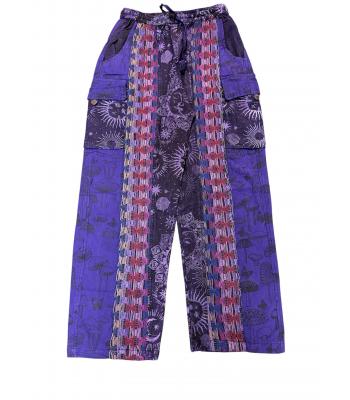 Cotton Purple Multi Decorated Sun Moon Mushroom Pant R25794