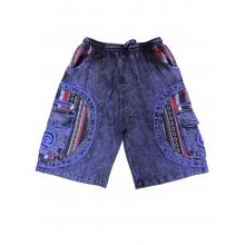 Cotton Denim Multi Patch Box Pocket Swirl Short R25795