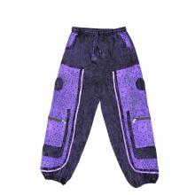 Cotton Multi Purple Patchwork Cargo Pant R25912