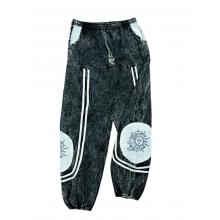 Cotton Patchwork Stonewashed Sun Moon Pant R25914