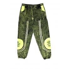 Cotton Patchwork Stonewashed Mushroom Pant R25915