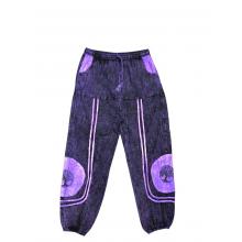 Cotton Patchwork Stonewashed Purple Tree of life Pant R25918