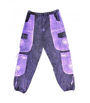 Cotton Multi Patchwork Purple land Swirl Sun Moon Pant R25920